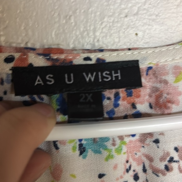 As U Wish Cream and Blue Ruffled Wrap Midi Dress - Picture 2 of 7